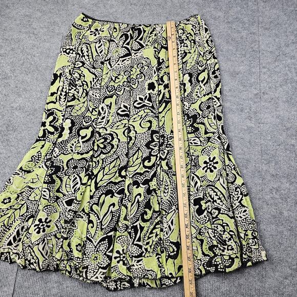 Vintage Style & Co Skirt Womens 10 Green Y2K Floral Midi Flounce Hem Phoebe 90s - Picture 3 of 6